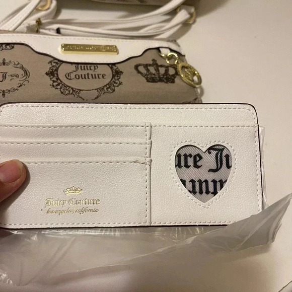 JUICY COUTURE LOGO MINI
BACKPACK PURSE BAG BROWN WHITE BEIGE WITH WALLET - Picture 11 of 15